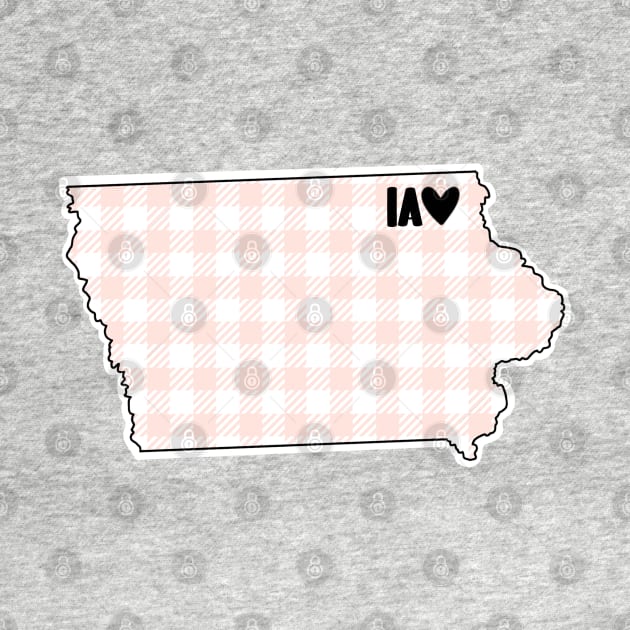 USA States: Iowa (pink plaid) by LetsOverThinkIt